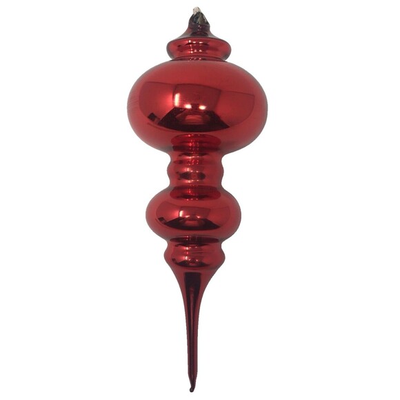 DEPARTMENT 56 Mercury Glass Double Finial Ornament VTG Red 10" with Box - Picture 2 of 12